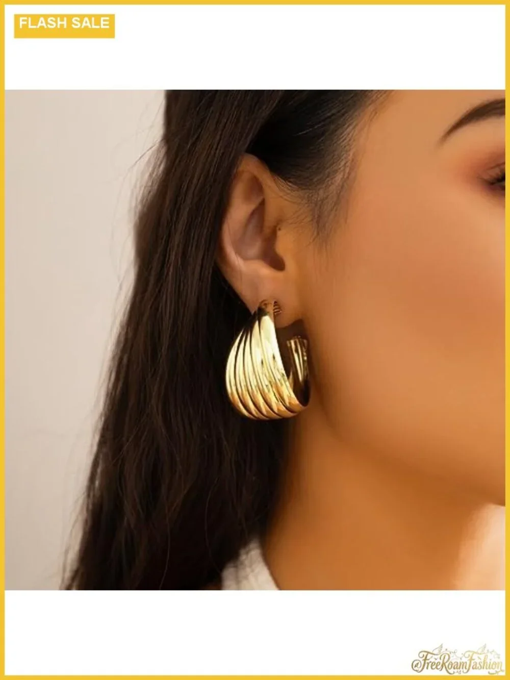 14K Gold Plated Chunky Statement Dangle Earrings